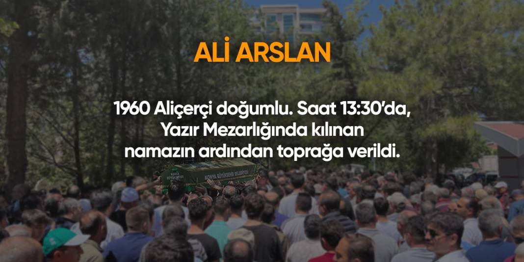 Konya'da bugün vefat edenler | 5 Aralık 2024 14